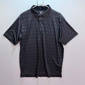 FootJoy Athletic Fit Golf Polo Shirt Mens Large Grey Patterned Size Large